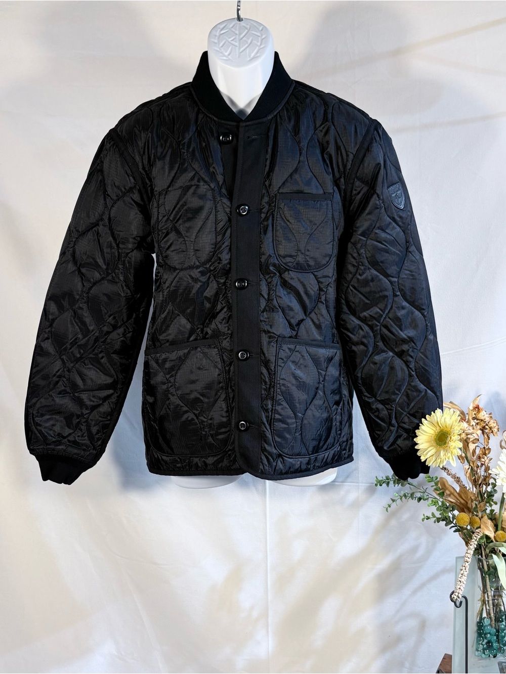 💥Polo Ralph Lauren Black Quilted Liner Jacket Mens Utility Bomber Sz Small🧡